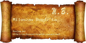 Miloszav Bogáta névjegykártya